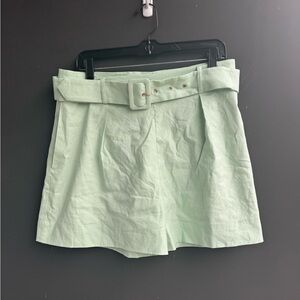Mint Green S’EDGE Belted Shorts